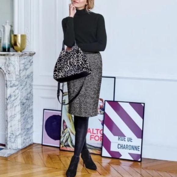 Boden Gray Tweed Alpaca Wool Pencil Skirt 2P Grey - Picture 1 of 8